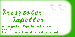 krisztofer kapeller business card